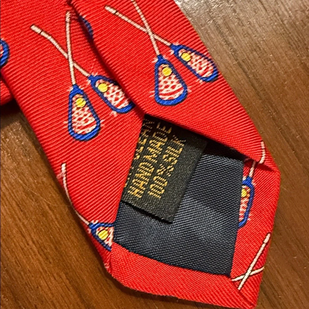 Red Lacrosse Pattern Tie